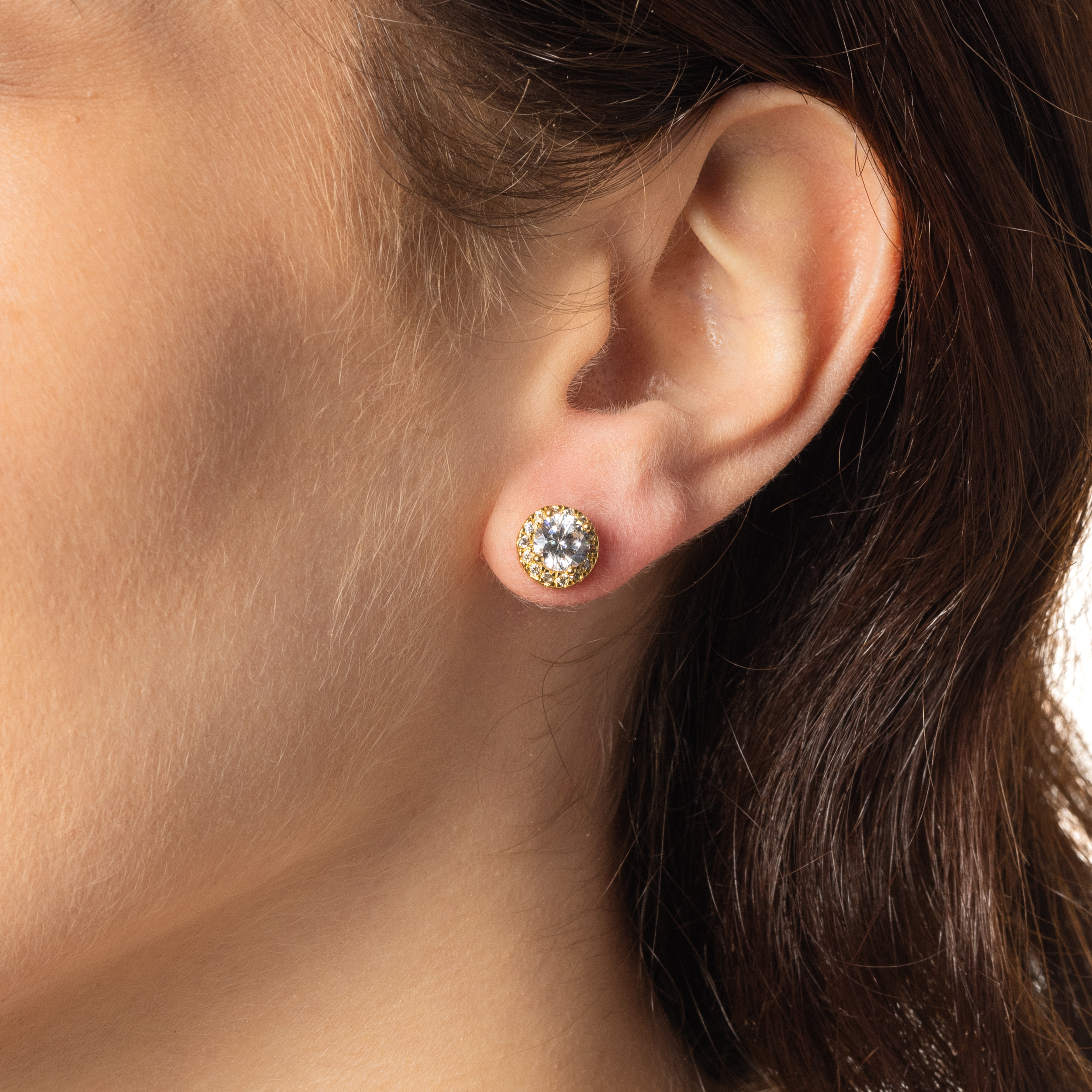 Believe by Brilliance Simulated Pearl and Cubic Zirconia Hoop Earring Set in 14KT Gold Flash Plate