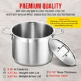 thumbnail image 6 of Stockpot – 8 Quart – Brushed Stainless Steel – Heavy Duty Induction Pot with Lid and Riveted Handles – For Soup, Seafood, Stock, Canning and for Catering for Large Groups and Events by BAKKEN, 6 of 9