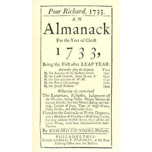 Poor Richard&39;S Almanack, 1733: pour l'Année de Chrift