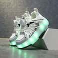 thumbnail image 6 of Kids Wheels Shoes with Lights Rechargeable Roller Skates Shoes Retractable Wheels Shoe LED Flashing Sneakers for Girls Boys Gift, 6 of 17