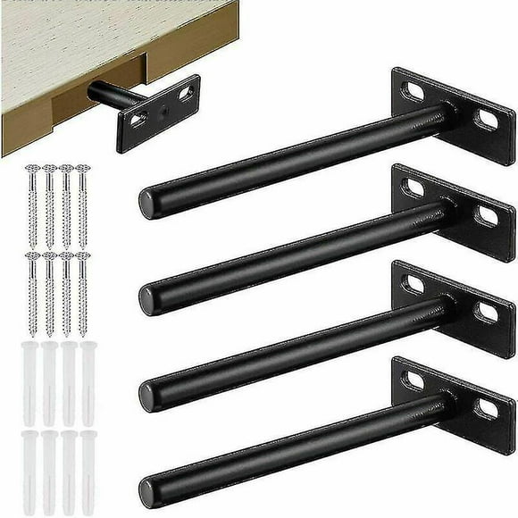 4pcs Floating Shelf Bracket, Metal Invisible Shelf Bracket, Heavy Duty Hidden Shelf Bracket, Invisible Wood Shelf