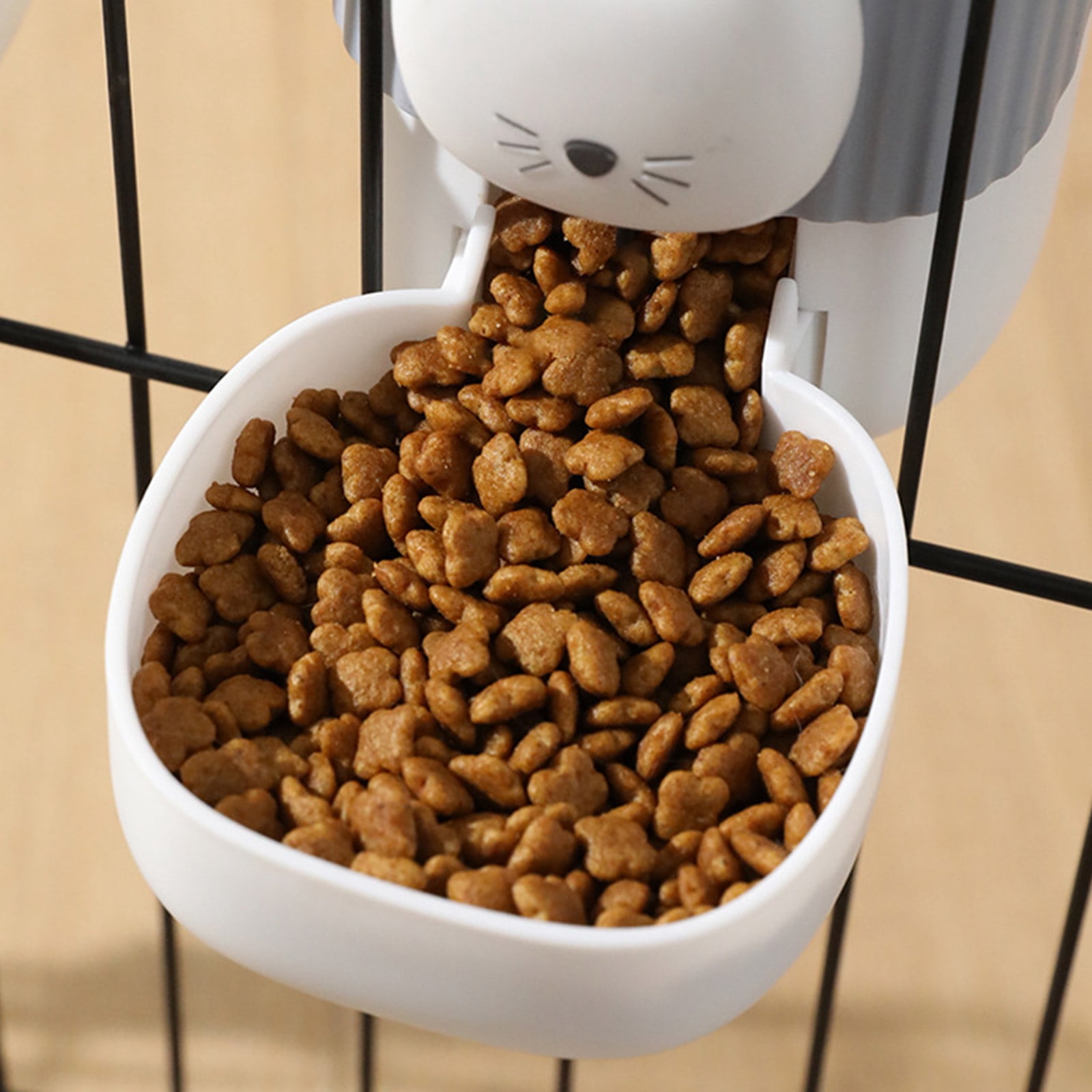 Automatic Dog Feeder Water Dispenser With Cartoon Cats Face Safe PP Easy Installation For Busy Owner Home Decors