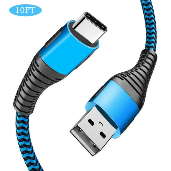 USB C Type Charger Phone Charger Cord, 10ft+6ft+3ft 3Pack Type C Charging Cable for Galaxy LG Google Pixel, Blue