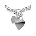 Sterling Silver Double Heart Charm Link Bracelet