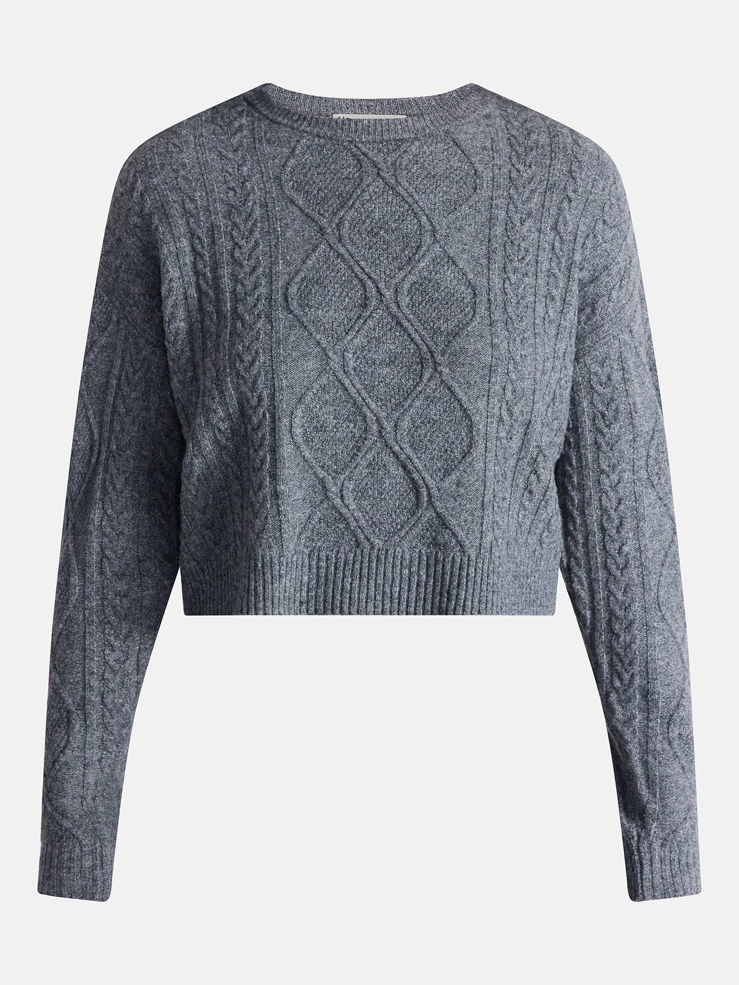 No Boundaries Cable Knit Pullover Sweater, Lightweight, Women’s
