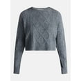 thumbnail image 5 of No Boundaries Cable Knit Pullover Sweater, Lightweight, Women’s, 5 of 5