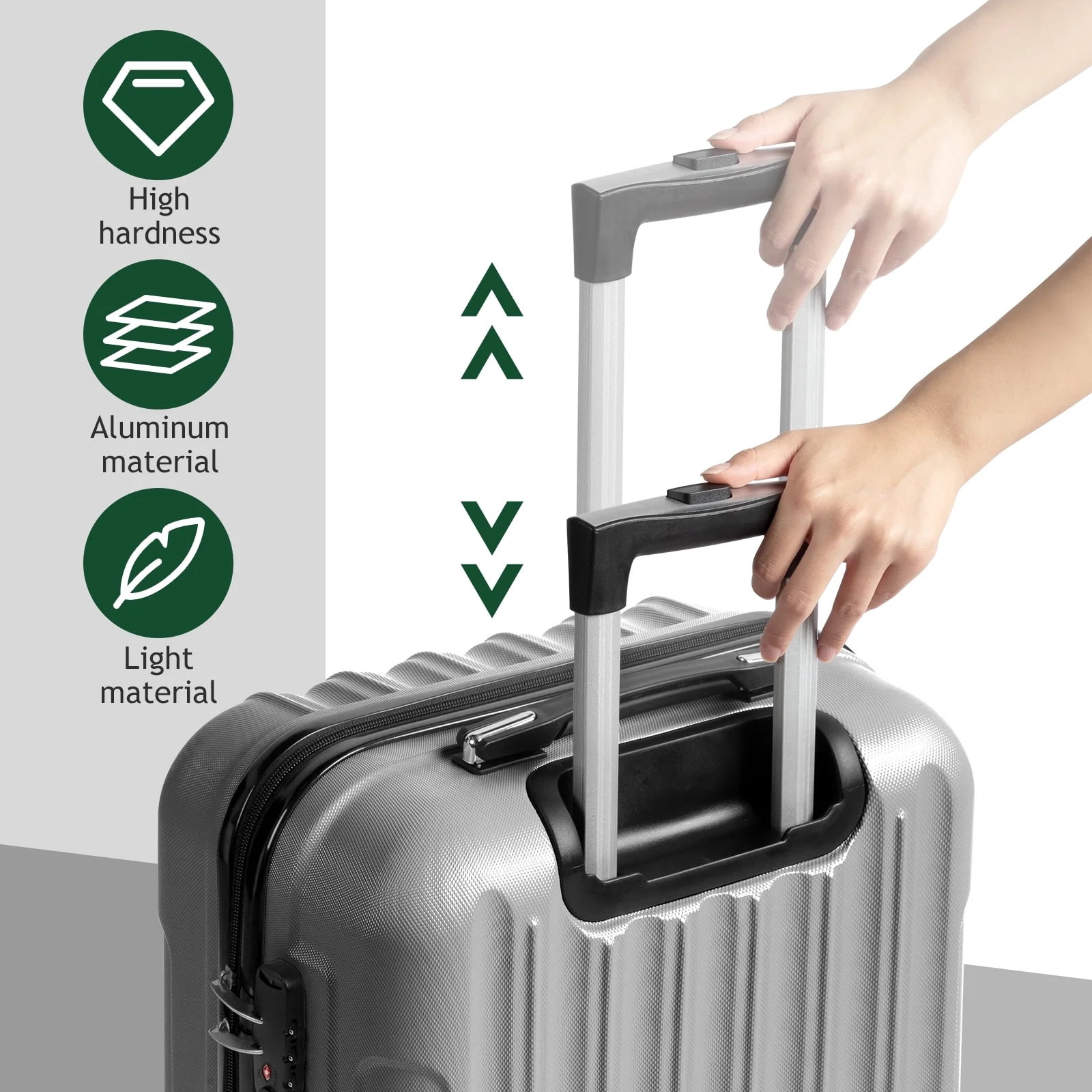 Grace Soft side Lightweight Expandable with 360° Dual Spinning Wheels and Combo Lock – Includes 32", 28", 24", 20" 4-Piece Luggage Set