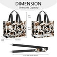 thumbnail image 3 of Canvas Tote Bag for Women with Compartments, Large Cute Cow Chechered Teacher Student Shoulder Bag Nurse Purses Crossbody Bags Work Laptop Book Bag Satchels Handbags, 3 of 6