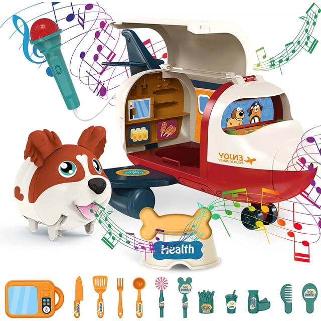 Toy Airplane Care for Me Learning Carrier Dog con música