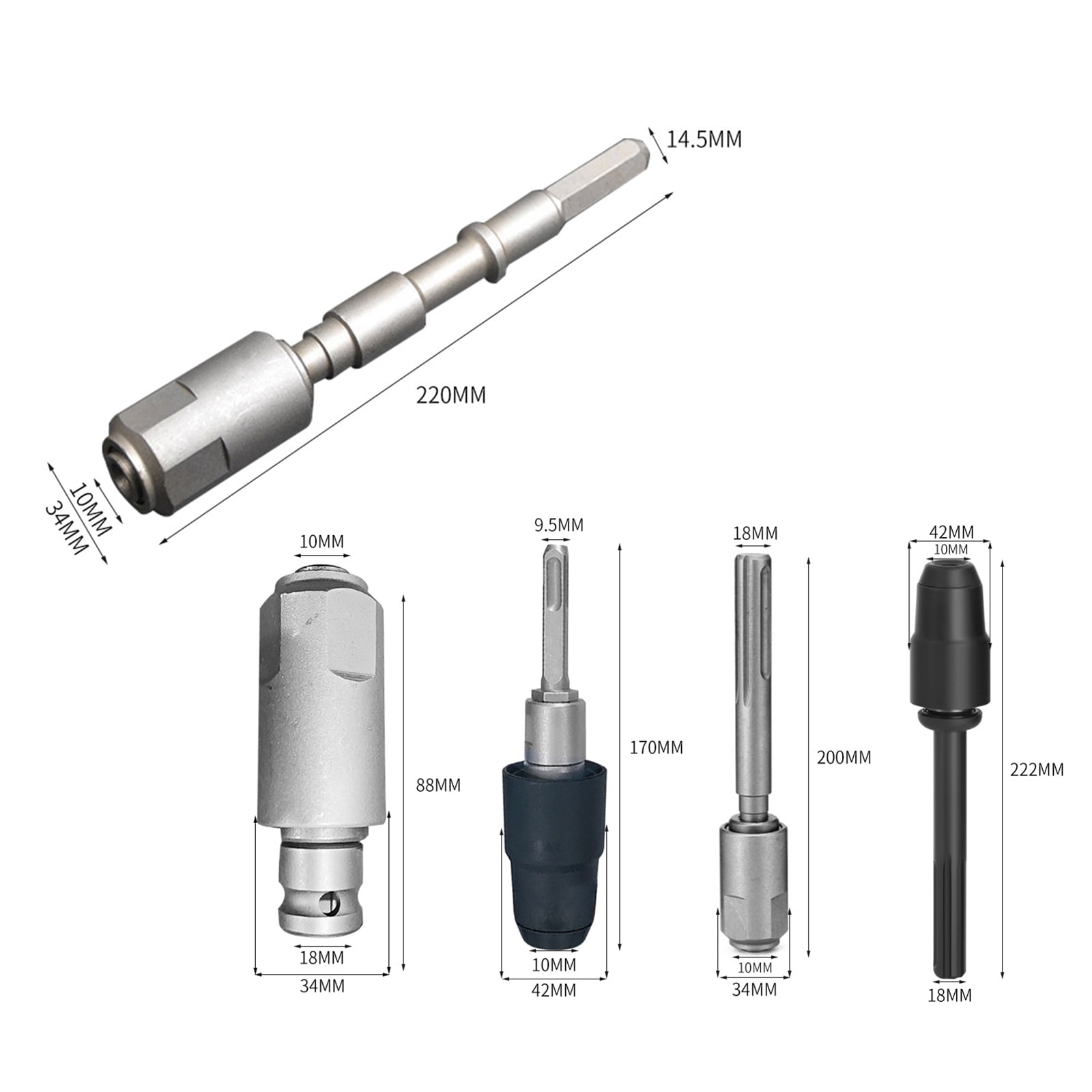 MOMOJIA Electric Hammer Drill Adapter Practical Impact Drill Bits Converter for Industry