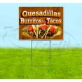 thumbnail image 1 of Quesadillas Burritos Tacos (18" x 24") Yard Sign, Includes Metal Step Stake, 1 of 6