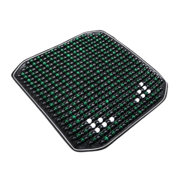 Cojín de asiento transpirable con cuentas de madera, funda de asiento universal con almohadilla de enfriamiento para coche. Verde