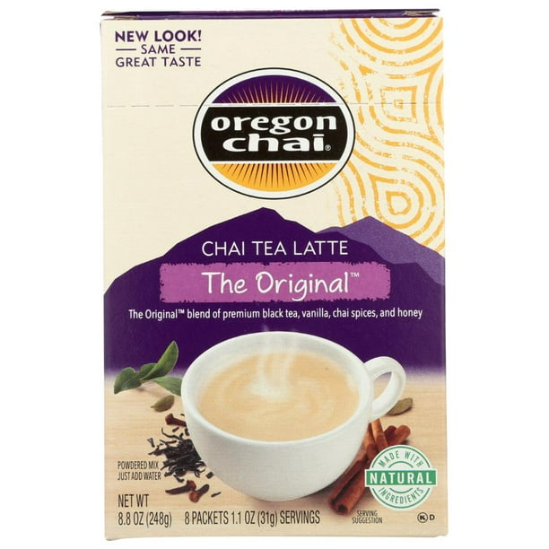 Oregon Chai The Original Powdered Mix Chai Tea Latte, 8 Pc (Pack of 6