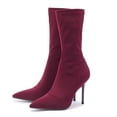 thumbnail image 4 of Dakaela Women's Ankle Boots Stiletto High Heels Sock Booties Sexy Pointed Toe Mid Calf Dress Pumps, 4 of 8