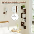 thumbnail image 2 of Resenkos 5-Tier Corner Shelf - Wall-Mounted Floating Bookshelf, Storage Organizer, Rustic Brown, 2 of 8