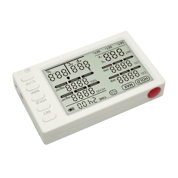 Air quality tester,Air Quality Portable Air Temperature Probe/time Air Quality Temperature Probe/time 8-in-1 Indoor Air Tester Office Car Quality Tester Office Quality Portable