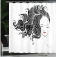 thumbnail image 3 of Ambesonne Hair Salon Shower Curtain, Minimalist Style Design, 69"Wx75"L, Dark Coral Black, 3 of 4