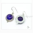 thumbnail image 2 of Natural Amethyst Earring, February, Womens Drop Earring, 925 Sterling Silver Earring, Anniversary Gift, Christmas, Thanksgiving, Birthstone, Silver Drops, Oxidized Earring, Handmade Tibetan Jewelry, 2 of 3