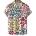 thumbnail image 4 of Nuevas camisetas de moda con estampado 3D de flores para mujer, camisetas casuales de verano de manga corta para hombre, ropa para hombre, camisetas de gran tamaño con solapa, 4 of 5