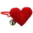 thumbnail image 1 of Knitted Heart Keychain Women Men Fashion Pendant Small DIY Solid Color Knitting Keyholder Hanging Decor Backpack Pendants Prop Red, 1 of 9