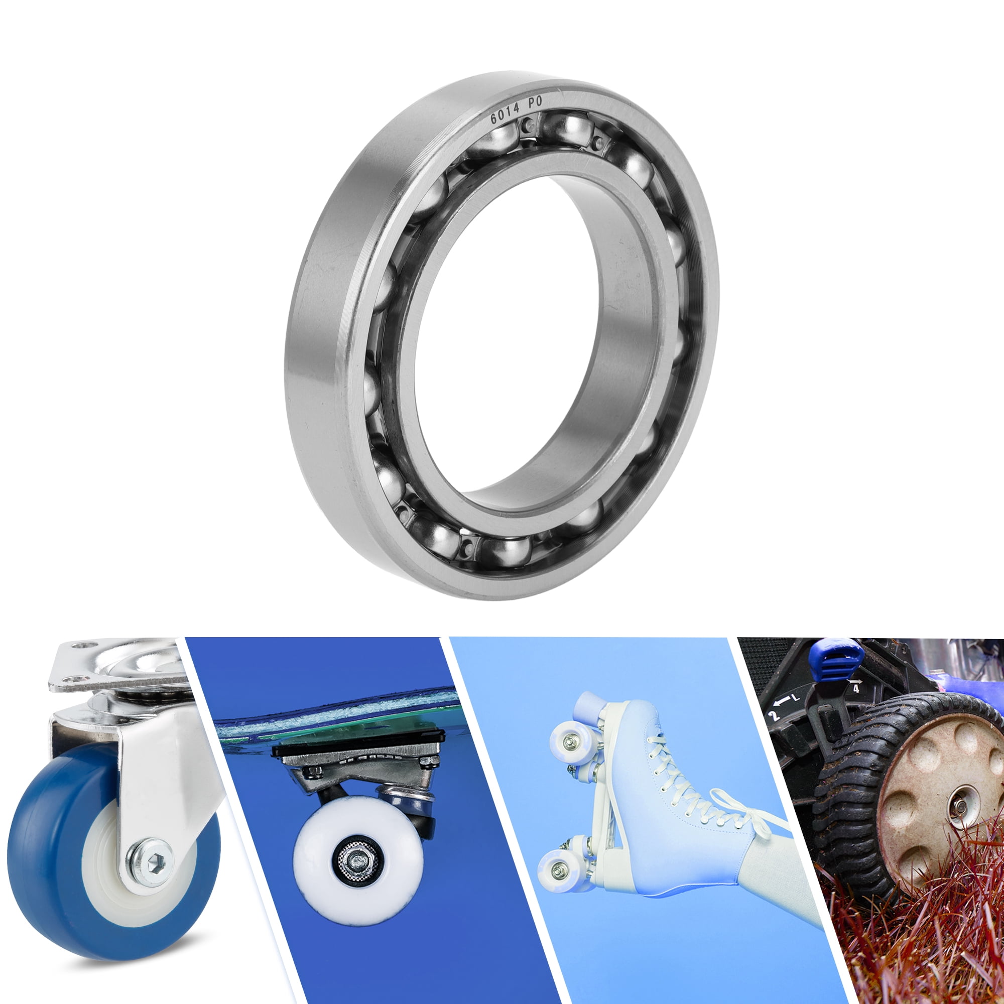 Unique Bargains 6014 Deep Groove Ball Bearings P0 70x110x20mm Lubricated Bearings Open Type Silver Tone Scooter Skateboard Wheel