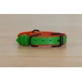 thumbnail image 5 of Dog Collar. Handmade Genuine Leather Dog Collar – Green with Orange Inner Liner, Adjustable Buckle. Buddies Collars, 5 of 5