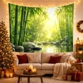 thumbnail image 3 of Bamboo Forest Over Calm Pond, Serene Photorealistic for Nature Lovers, Forest Landscape Art, Housewarming Gift, Tapestry Wall Hanging for Living Room and Bedroom, 3 of 7