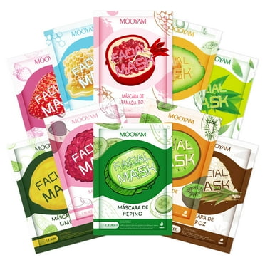 Mooyam 10 Pack Sheet Face Masks Skincare, Hydrating Face Masks Suitable for Sensitive Skin, Bulk Facial Mask Gifts Set for Women Skin Care, Home Skincare Spa for All Skin Types