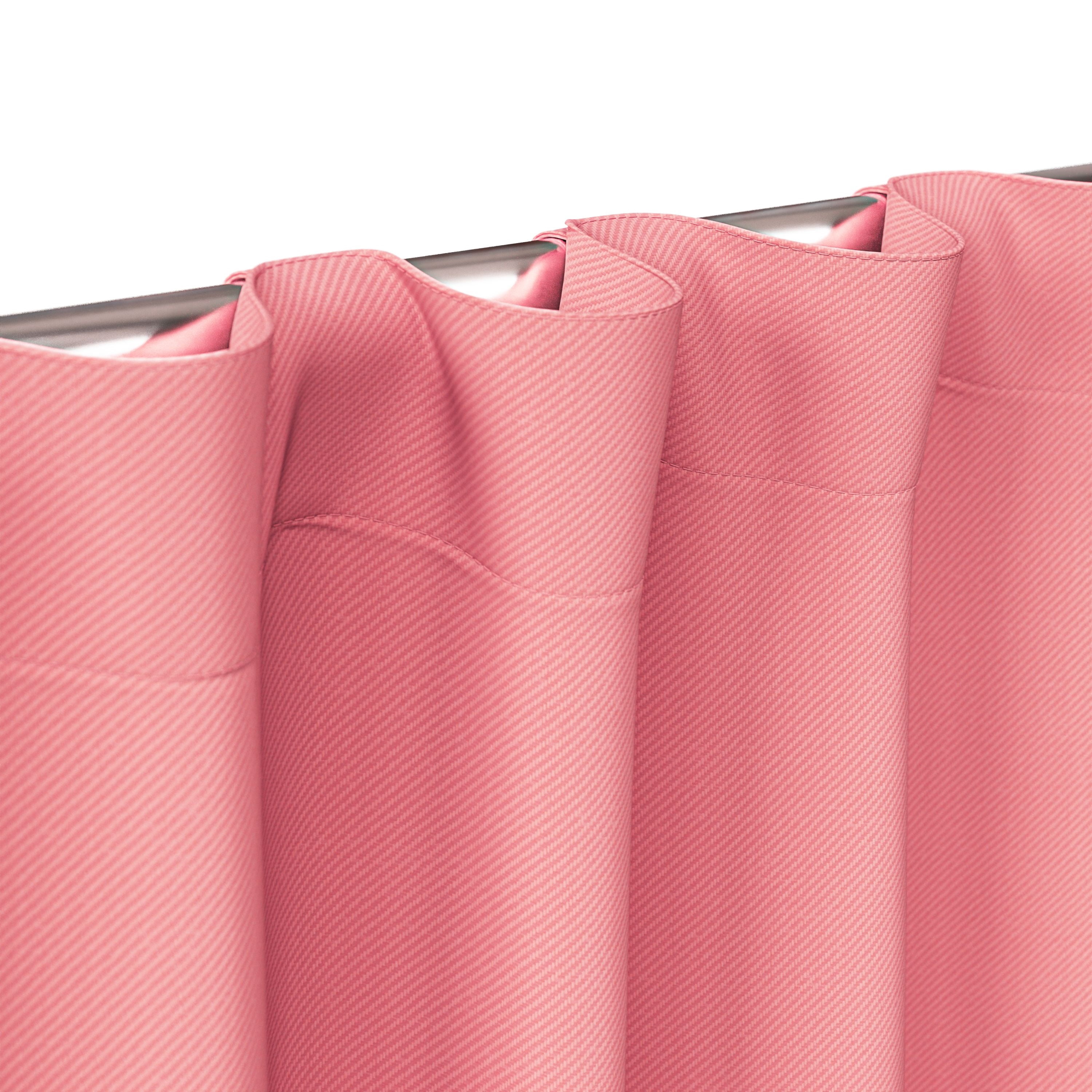 Mainstays Kids Pink Solid Blackout Rod Pocket with Back Tabs Curtain Panel Pair, Set of 2, 30" W x 63" L