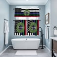 thumbnail image 4 of Independence Day Kitchen Curtains Valances and Tiers Set of 3 US Flag Day Patriotic Weclome Wreath Red Black Stripes Tier Curtains and Valance with Rod Pocket for Small Windows, 27.5"x36", 4 of 9