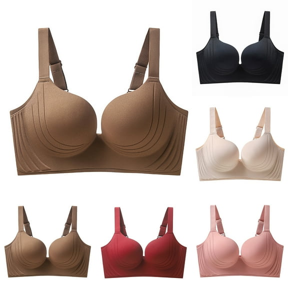 YHAJDS Women's Seamless Comfortable Daily Bra， Women's Seamless Bra Solid Color All Coverage Adjustment Support Side Boobs Sagging Comfortable