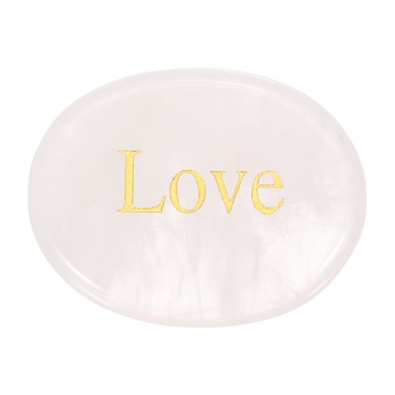 Uxcell Natural Thumb Worry Stone, 1.7"x1.3" Oval Crystal Stone with Inspirational Words, Pocket Rock Anxiety Crystals for Women Stress Gifts Meditation, Pink(Style 12)