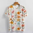thumbnail image 3 of Floral Colorful Flower Women's T-Shirt Short Sleeve T Shirts Tops Tee Ladies Loose T, 3 of 6