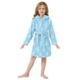 thumbnail image 6 of FORMRS Niños Bathrobe Unisex Hooded Robe Soft Plush Pajamas Sleepwear, Size 2-3T, Snowflake Pattern, 6 of 7