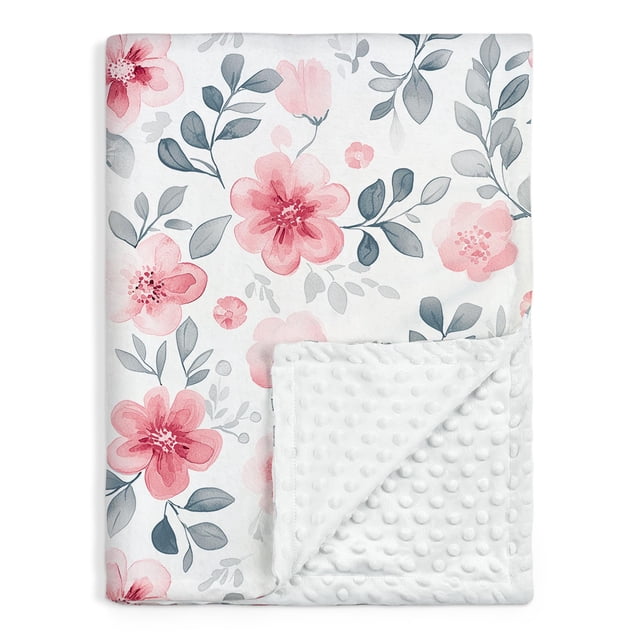Manta de bebé SANDJEST Floral Minky de 76 x 102 cm para niños y niñas