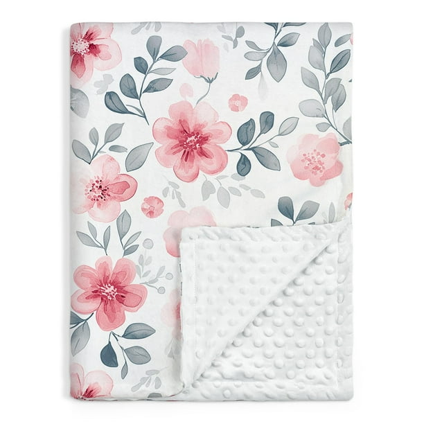 Manta de bebé SANDJEST Floral Minky de 76 x 102 cm para niños y niñas