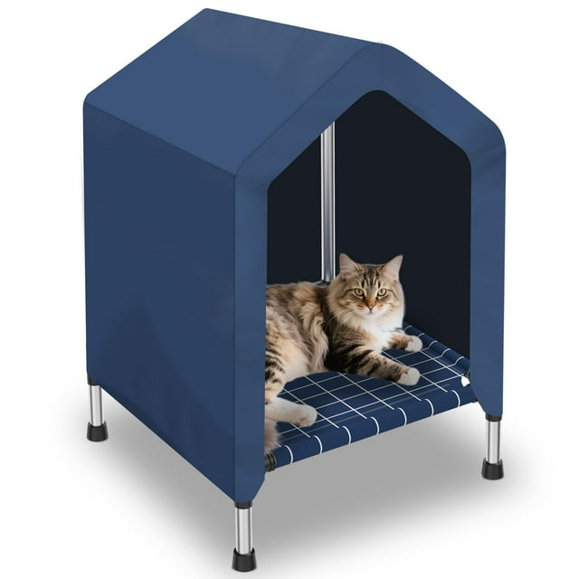 Casa elevada para perros, a prueba de lluvia, para gatos, pequeña y mediana