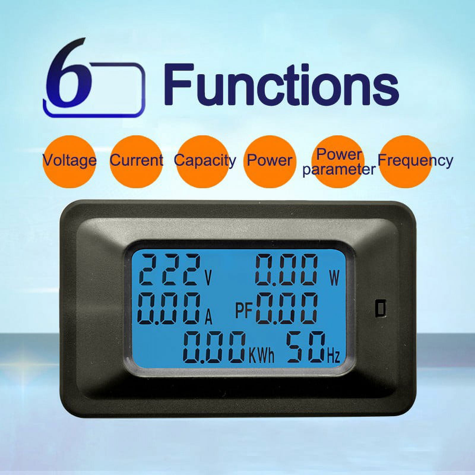 AC 110V-250V 100A LCD Digital Panel Power Watt Meter Monitor Voltmeter Ammeter