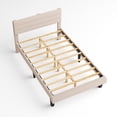 thumbnail image 5 of Zimtown Twin Platform Upholstered Bed Frame with Soft Adjustable Headboard, Wooden Mattress Foundation,No Box Spring Needed, Beige, 5 of 6