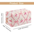 thumbnail image 3 of Makeup Bag Travel Cosmetic Bag for Women Girls, Zipper Make Up Pouch, Floral Flowers Toiletry Organizer Makeup, Portable Storage Cosmetic Travel Cloth Bag (Pink), 3 of 8