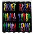 thumbnail image 3 of Science Party Shower Curtain, Colorful People Silhouettes Designed in Various Style Art Print, Fabric Bathroom Set with Hooks, 69W X 84L Inches Extra Long, Charcoal Grey Multicolor, by Ambesonne, 3 of 3