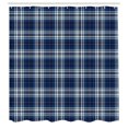 thumbnail image 3 of Ambesonne Navy Plaid Shower Curtain, Striped Overlapped Motif, 69"Wx70"L, Sea Blue Pale Blue, 3 of 5
