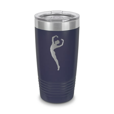 

Ballet Dancer Ballerino Tumbler 20 oz - Laser Engraved w/ Clear Lid - Stainless Steel - Vacuum Insulated - Double Walled - Travel Mug - dance dancers art of - Navy