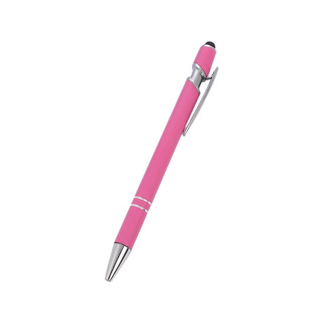 Aluminum Barrel Dual Function Click Pen & Touchscreen Stylus - 0.5mm Smooth Writing Metal Body with Soft Tip - Office Business Student Gift Set (Specify Qty1/5/10pc)