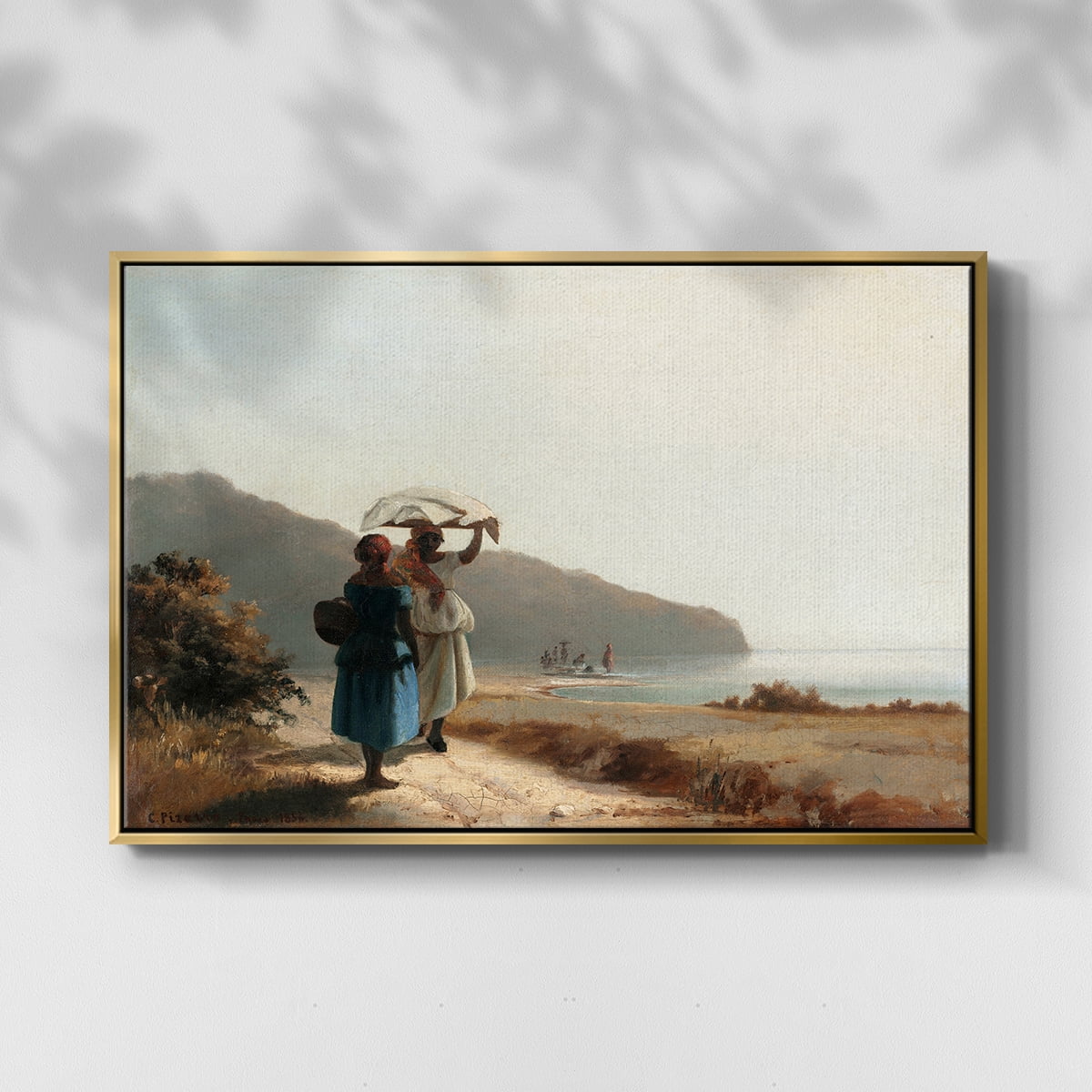 Vintage Landscape-CIX By Wexford Home Framed in Gold Wood Gallery Wrapped Canvas 25 in. x 37 in.
