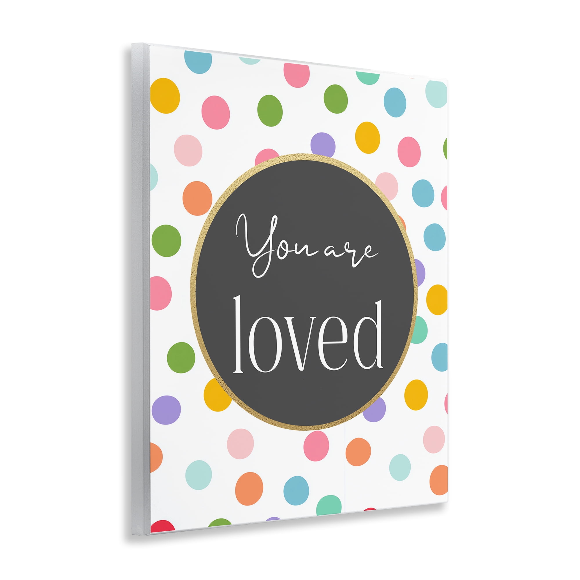 Stupell Industries You Are Loved Polka Dots Wall Plaque Art, design by Christine Simpson Art