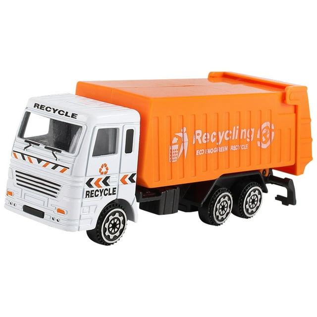 Orange Orange Mini Alloy Clean Engineering Truck Model, Simulation Sanitation Vehicle, Diecast Metal Body, Educational Toy For Kids Age 3+