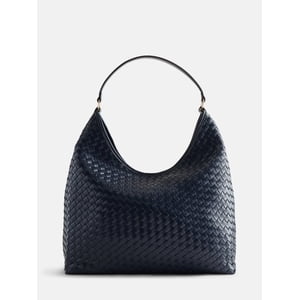 Scenario Women's Hobo Bag, Dark Navy Woven Faux Leather