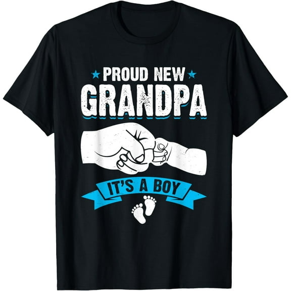 Playful Comfort Tee - Retro Men Proud New Grandpa It's A Boy Gender Reveal T-Shirt