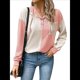 thumbnail image 1 of Sudadera con Capucha para Mujer, Cuello Abotonado, Cordón Ajustable, Sudadera Informal de Larga, Camisetas. Rosa S, 1 of 8